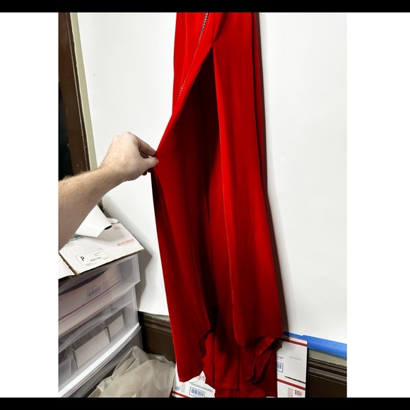 Prima Donna Collection Red Dress Sz S - Collar Jewels Prom Pageant Backless Gown - Picture 12 of 13